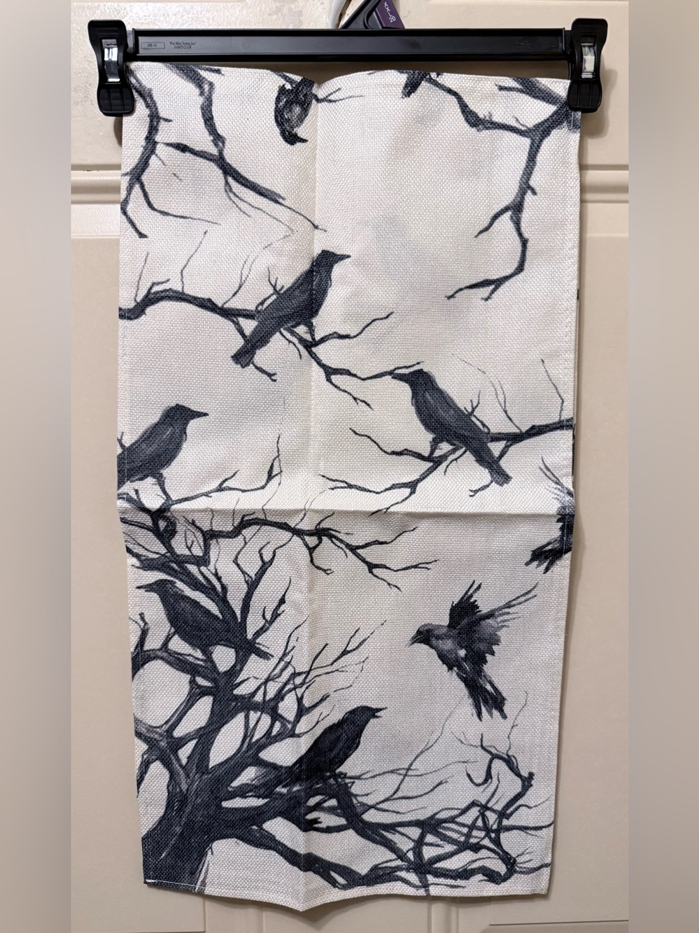 Halloween Raven Table Runner - Black on Cream - Picture 4 of 4